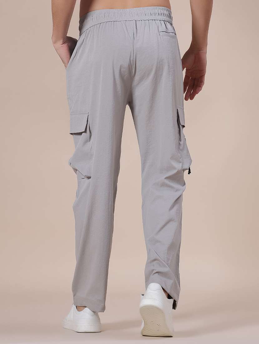 men solid mid rise regular fit cargo - 21985802 -  Standard Image - 3