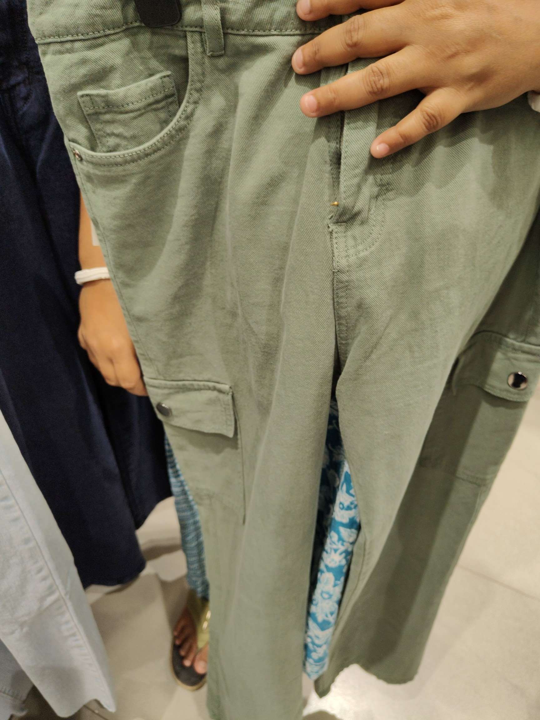 olive cotton jeans - 21985821 - Zoom Image - 0