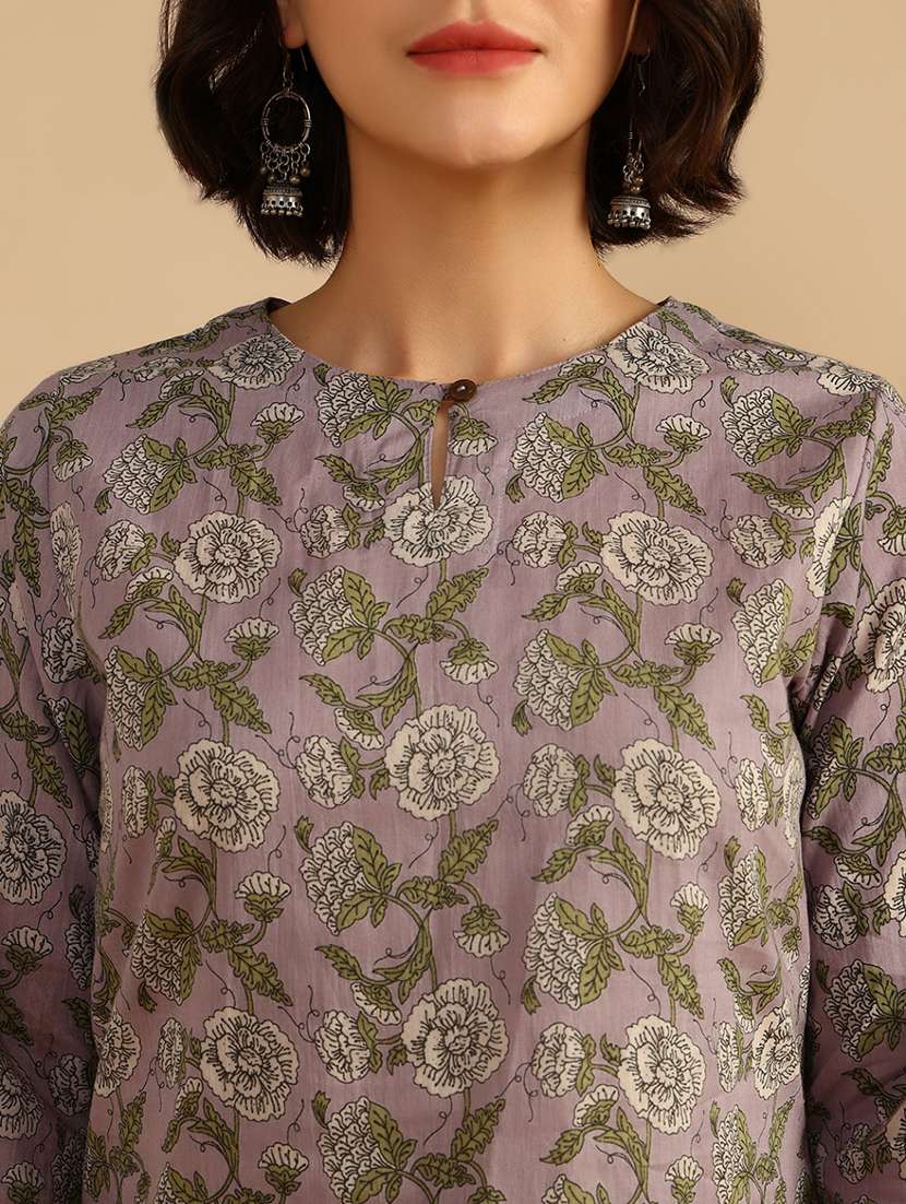 women three quarter sleeve straight kurta - 21985826 -  Standard Image - 5