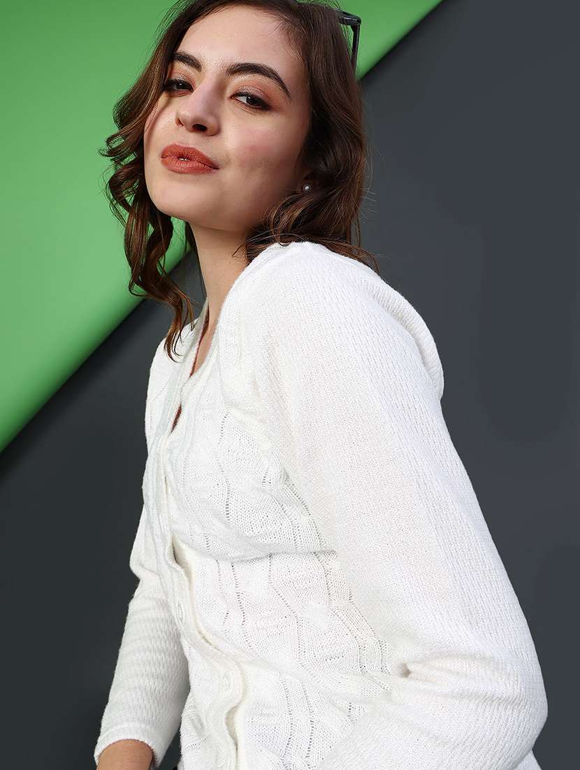 women self designed long sleeve cardigan