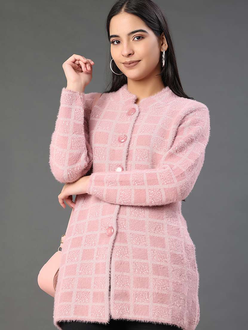 women self designed long sleeve cardigan