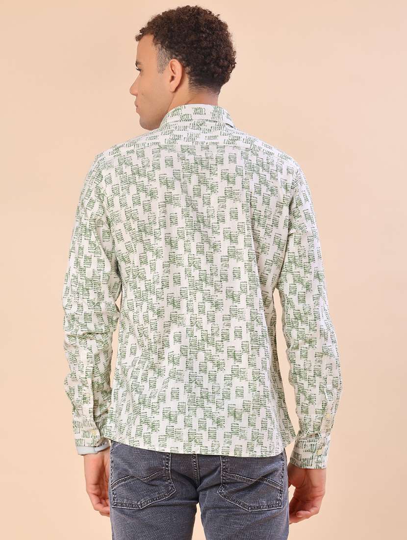 men printed long sleeve regular fit casual shirt - 21985870 -  Standard Image - 3