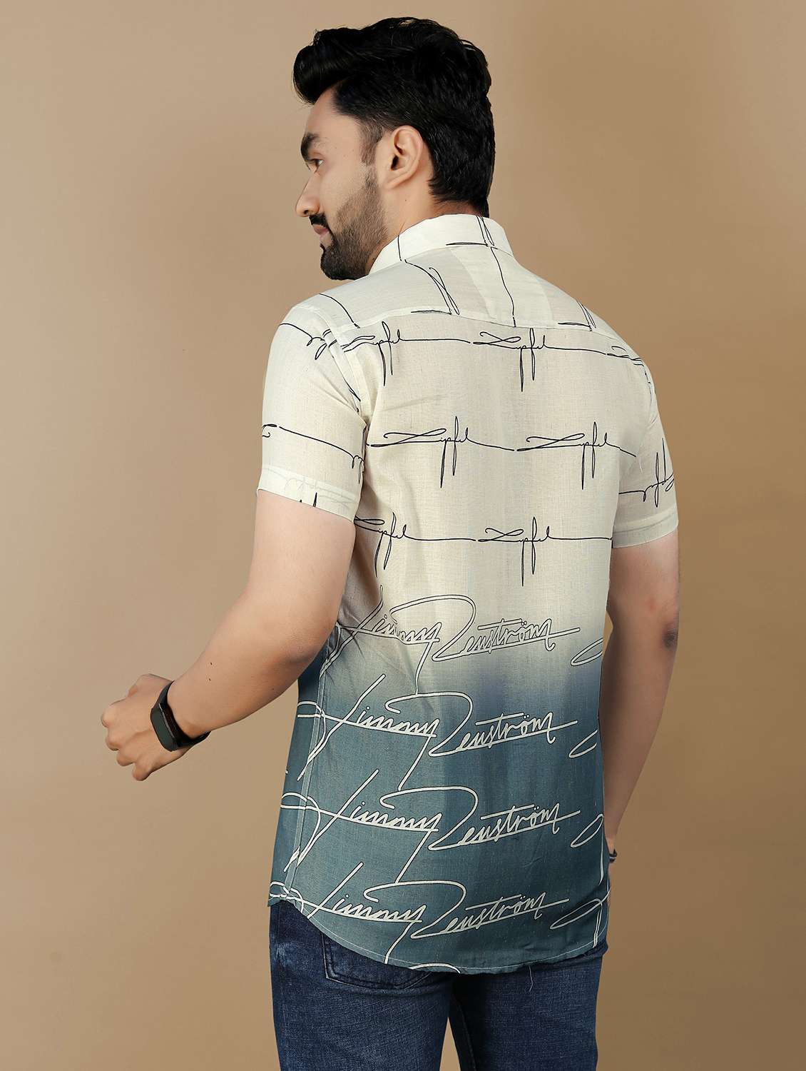 blue cotton casual shirt - 21985946 -  Standard Image - 3