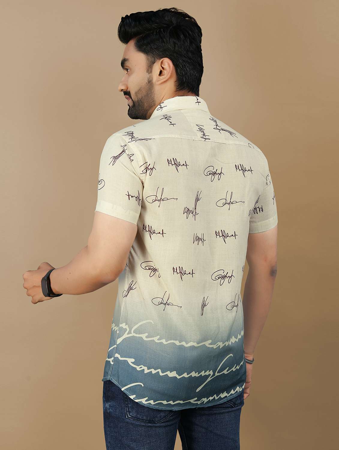 teal cotton casual shirt - 21985949 -  Standard Image - 3