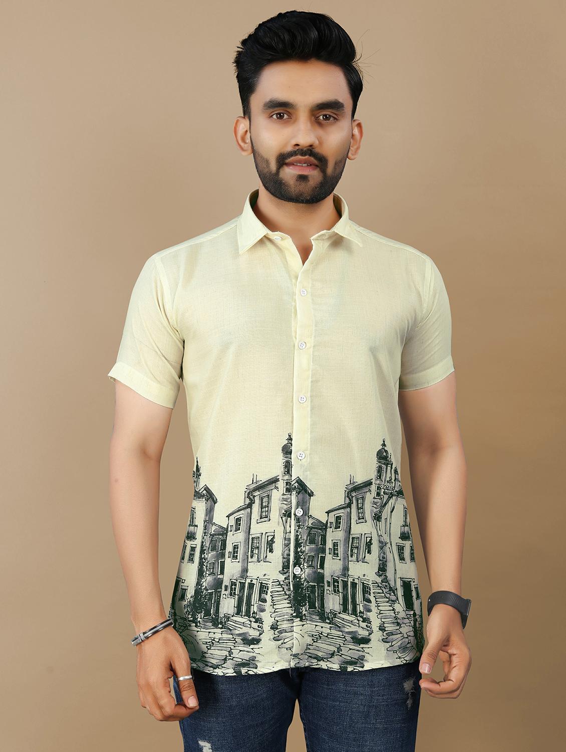 green cotton casual shirt - 21985953 - Zoom Image - 0