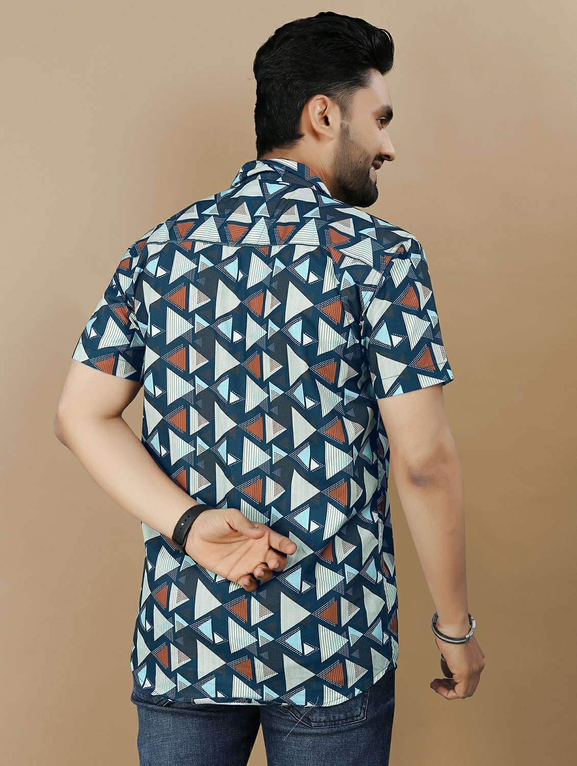 blue cotton casual shirt - 21985958 - Standard Image - 3