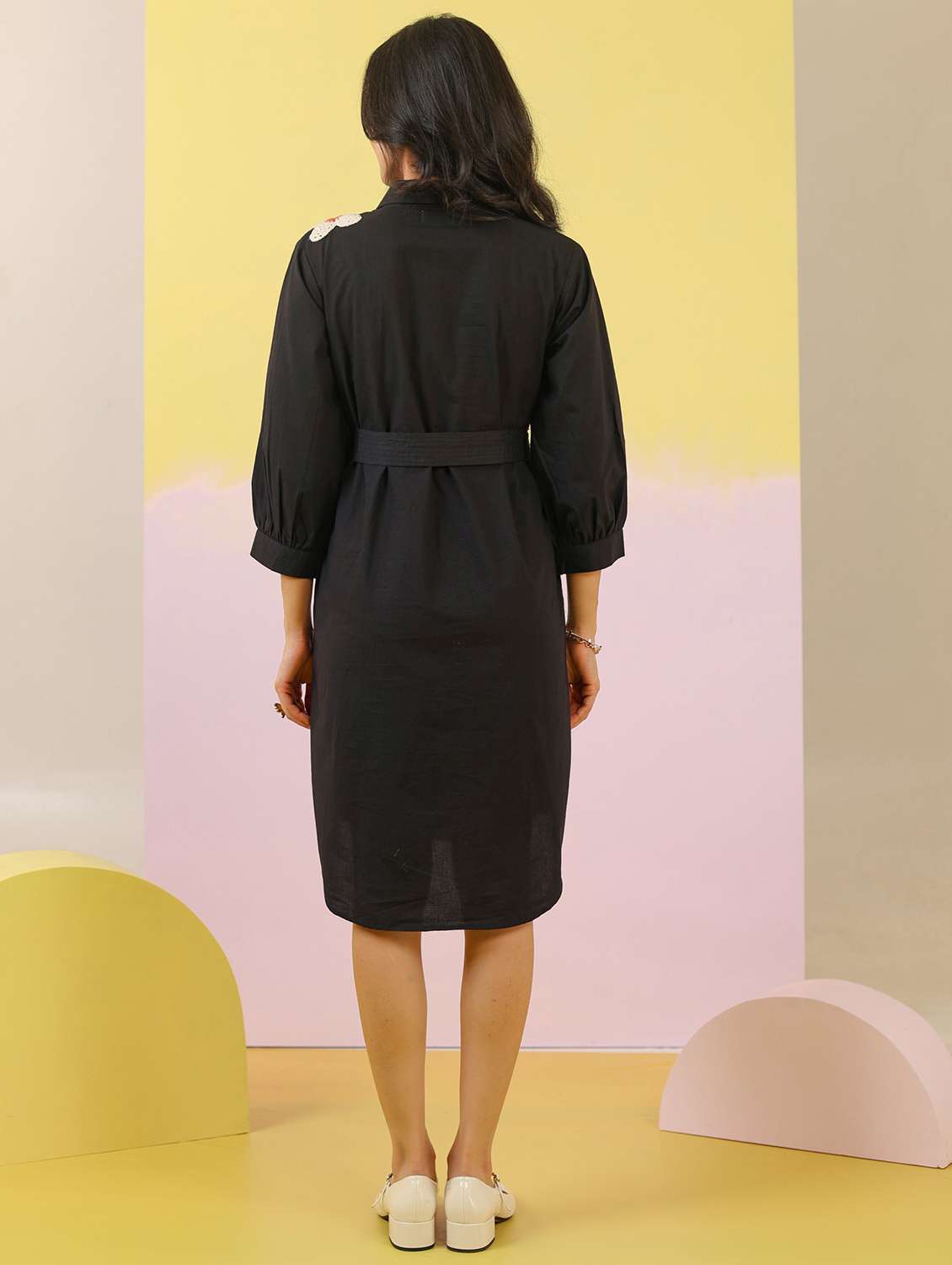women embroidered collared shirt dress - 21985985 - Standard Image - 3