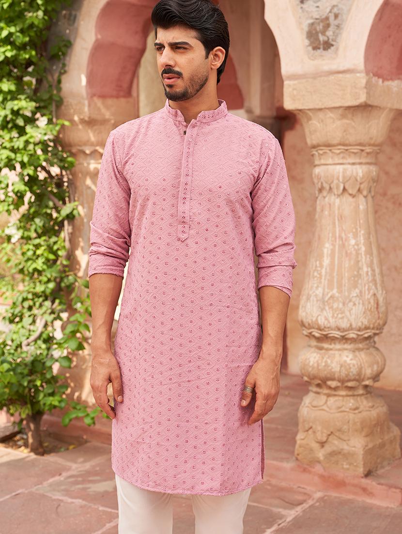 men embroidered long sleeve kurta and pyjama set - 21985990 - Standard Image - 5