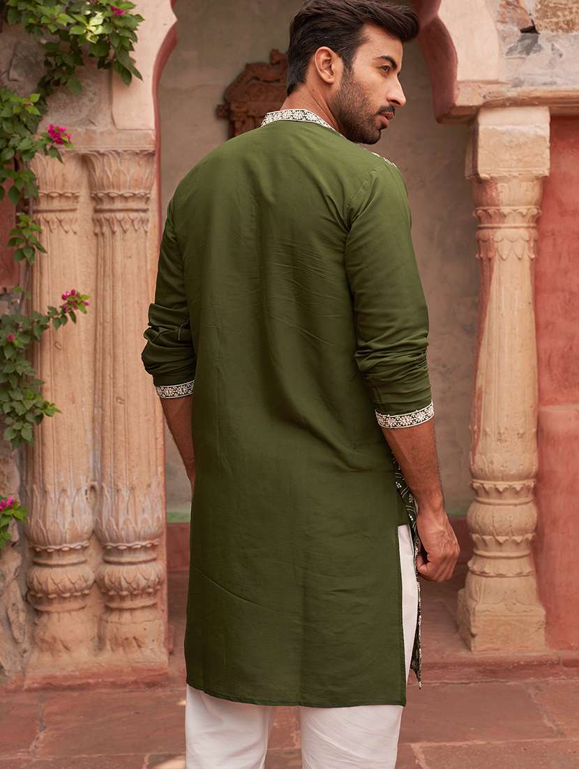 men embroidered long sleeve kurta and pyjama set - 21985999 -  Standard Image - 3