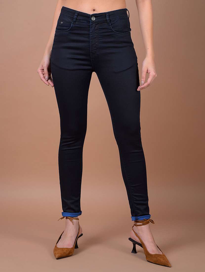 women solid mid rise skinny jean