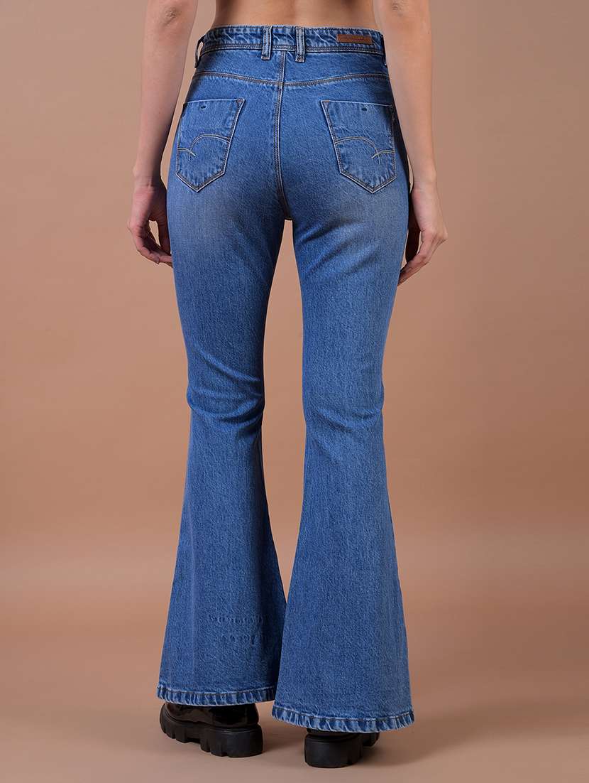 women solid mid rise bootcut jean - 21986043 - Standard Image - 3