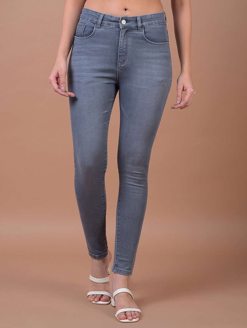 women solid mid rise skinny jean