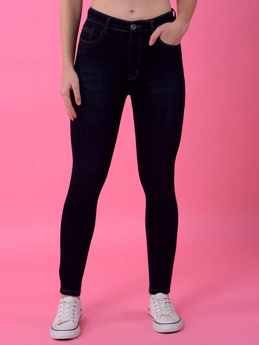 women solid mid rise skinny jean