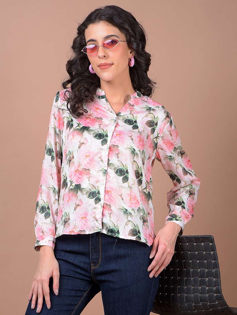 women printed long sleeve shirt