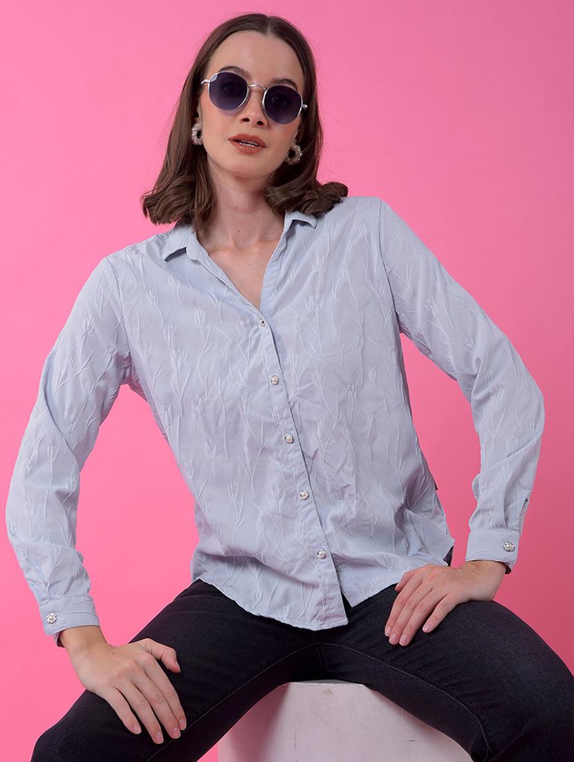 women self designed collared long sleeve shirt - 21986090 - Zoom Image - 0