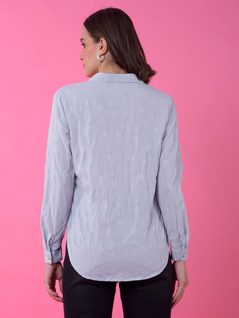 women self designed collared long sleeve shirt - 21986090 - Standard Image - 3