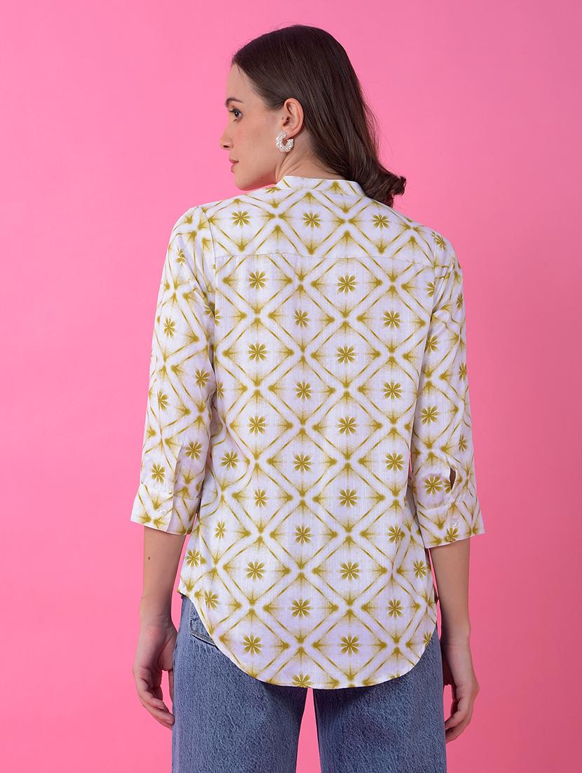 women printed three quarter sleeve shirt - 21986106 - Standard Image - 3