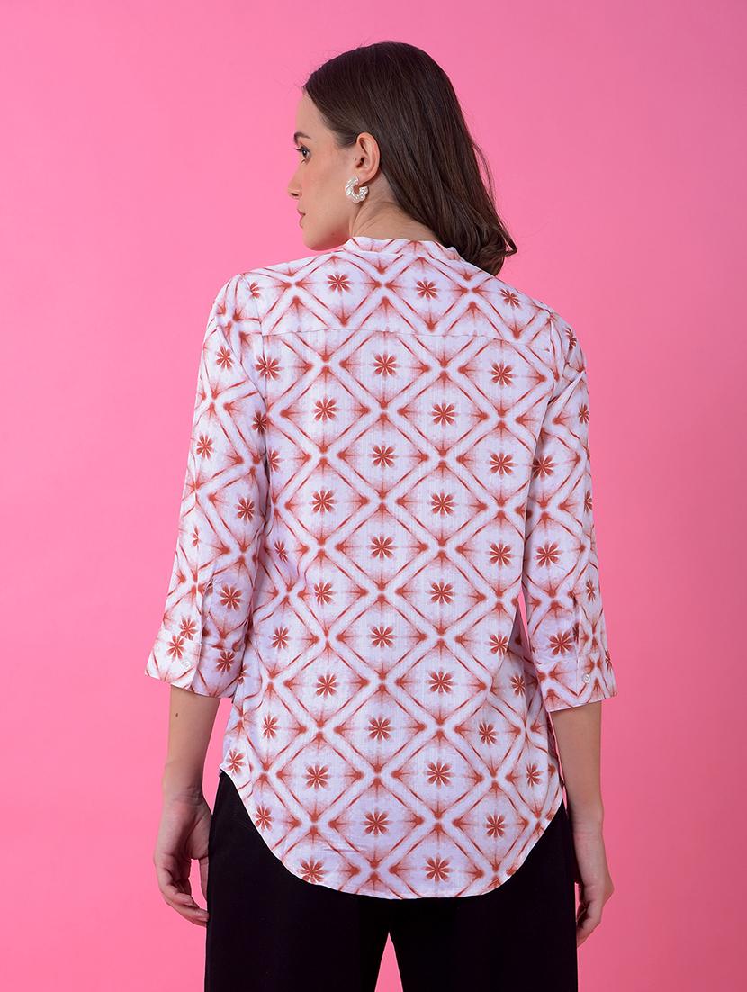 women printed three quarter sleeve shirt - 21986107 - Standard Image - 3