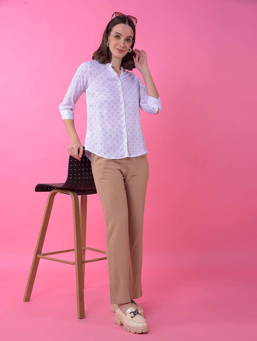 women floral print three quarter sleeve shirt  - 21986108 -  Standard Image - 5