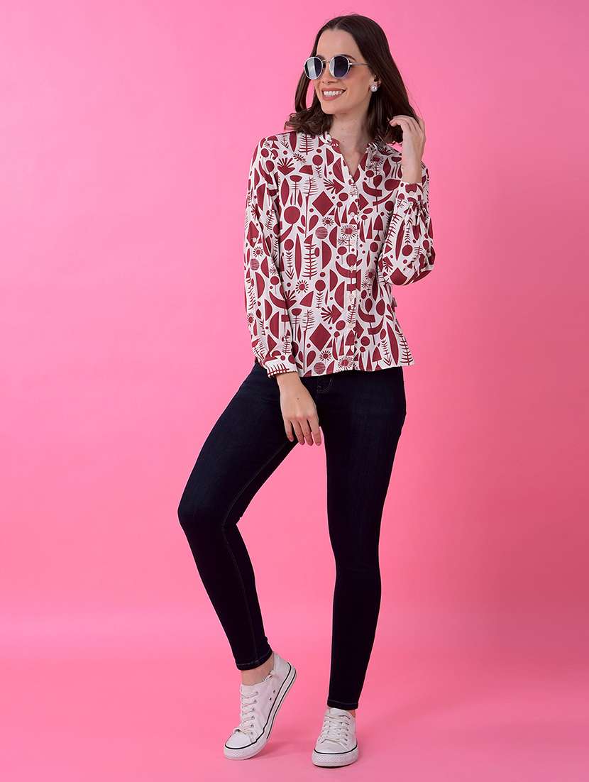 women printed long sleeve shirt  - 21986123 -  Standard Image - 5