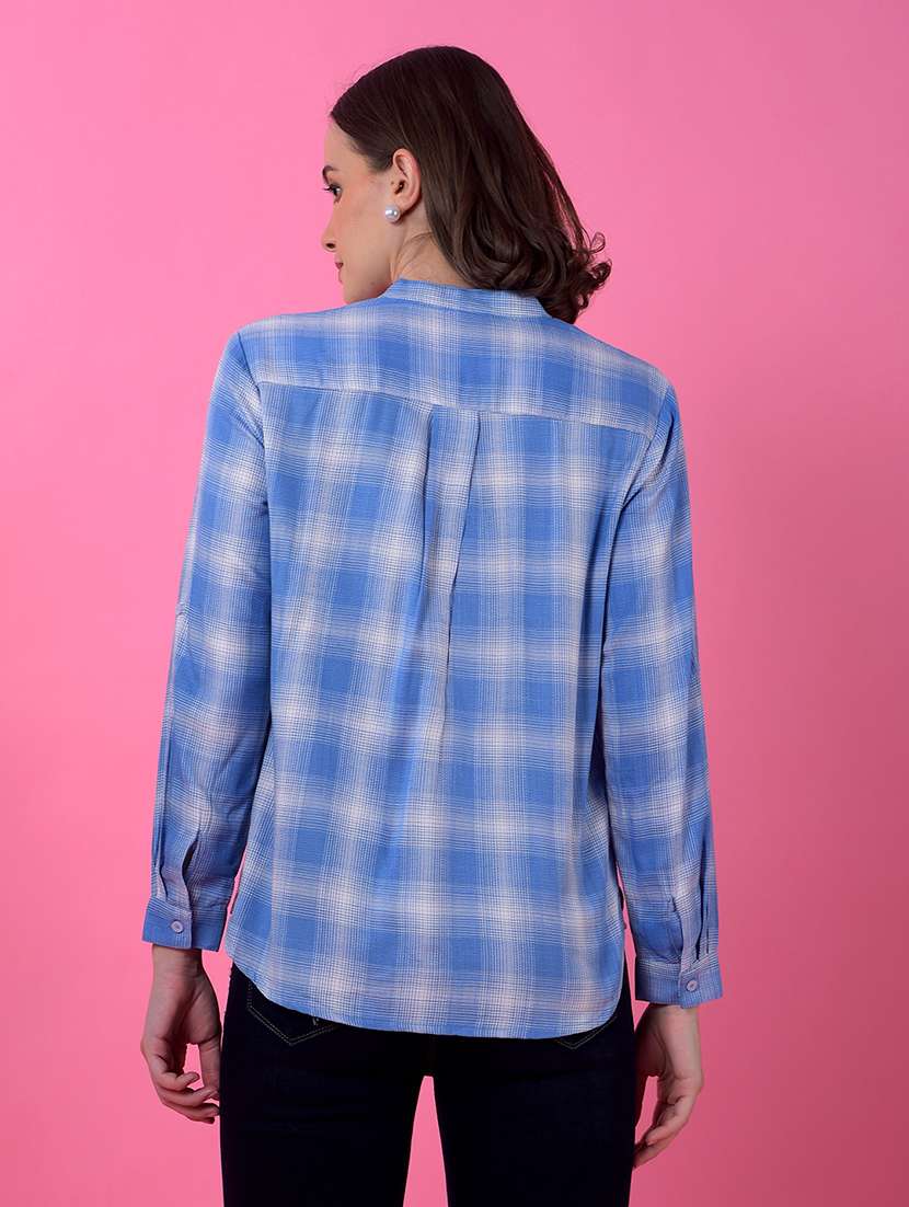 women checkered long sleeve shirt - 21986126 - Standard Image - 3