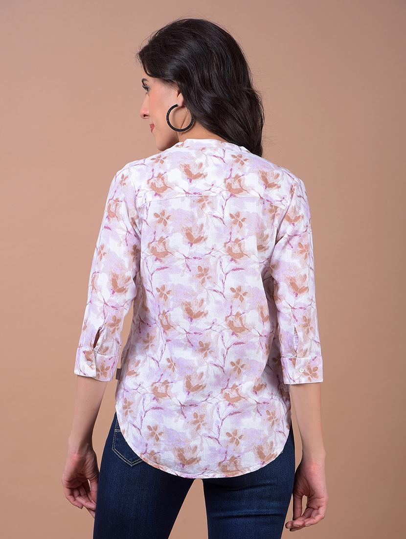 women floral print three quarter sleeve regular top - 21986134 - Standard Image - 3