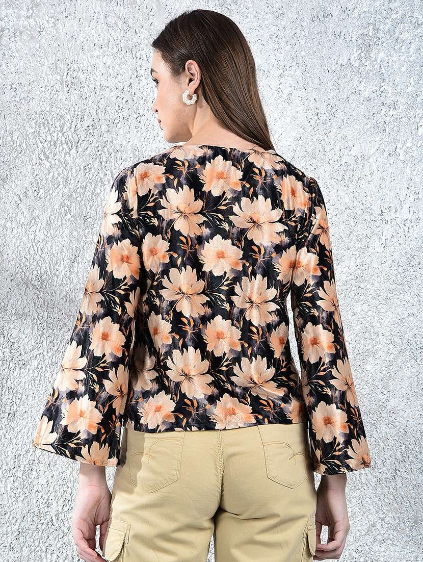 women floral print bell sleeve regular top - 21986146 -  Standard Image - 3