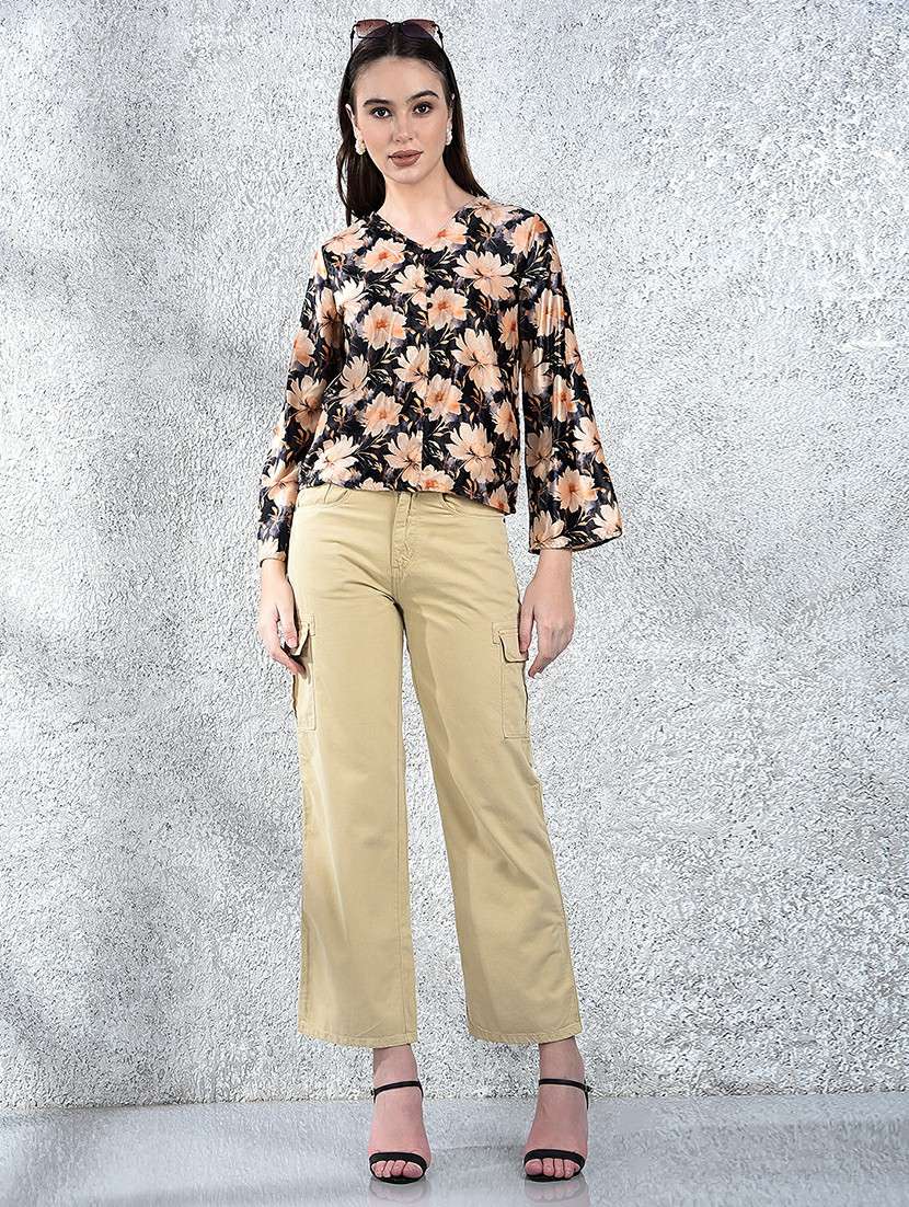 women floral print bell sleeve regular top - 21986146 -  Standard Image - 5