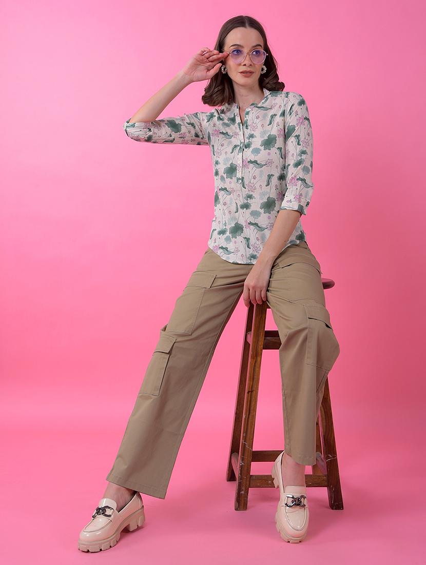 women floral print three quarter sleeve regular top - 21986161 - Standard Image - 5
