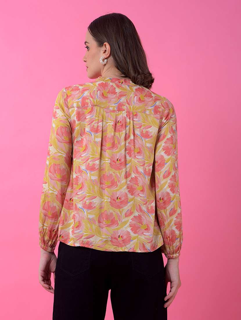 women floral print long sleeve regular top - 21986163 - Standard Image - 3