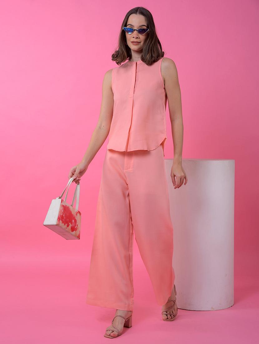 women peach solid sleeveless regular top - 21986174 - Standard Image - 5