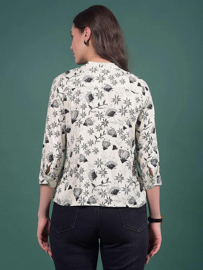 women printed three quarter sleeve regular top - 21986176 -  Standard Image - 3