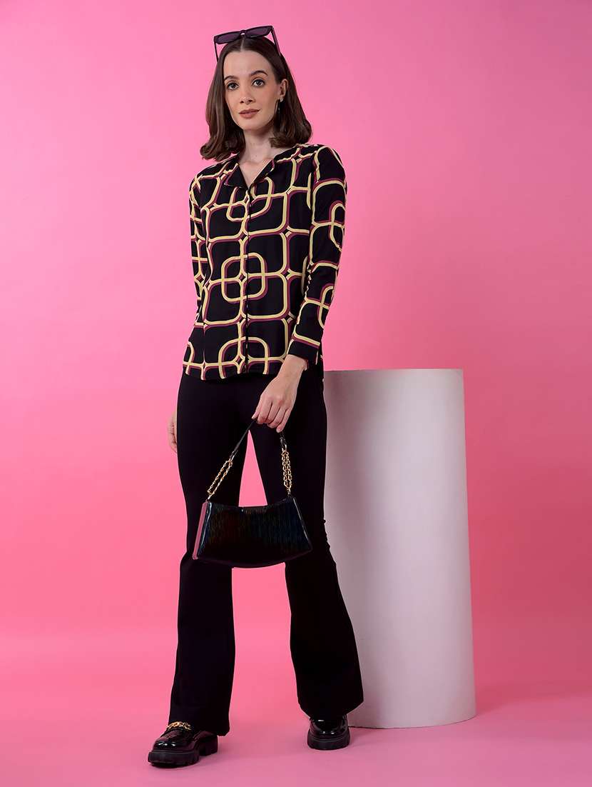 women solid high rise bootcut trouser - 21986178 -  Standard Image - 5