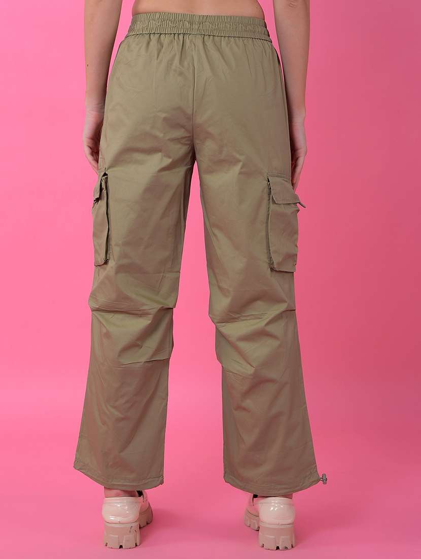 wome solid mid rise relaxed fit cargo - 21986183 -  Standard Image - 3