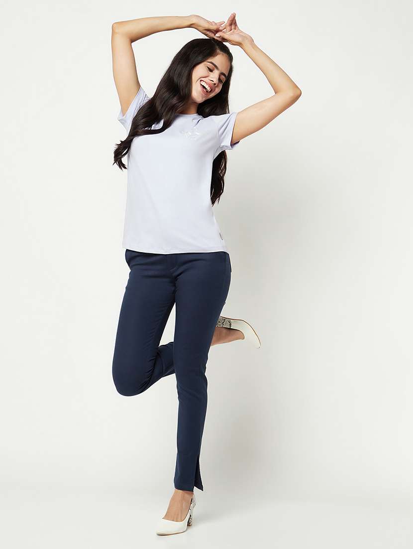 women solid mid rise bootcut trouser  - 21986191 -  Standard Image - 5
