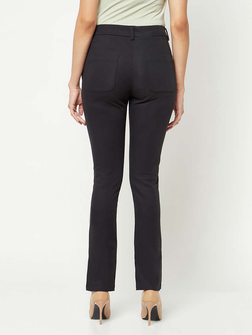 women solid mid rise bootcut trouser - 21986192 - Standard Image - 3