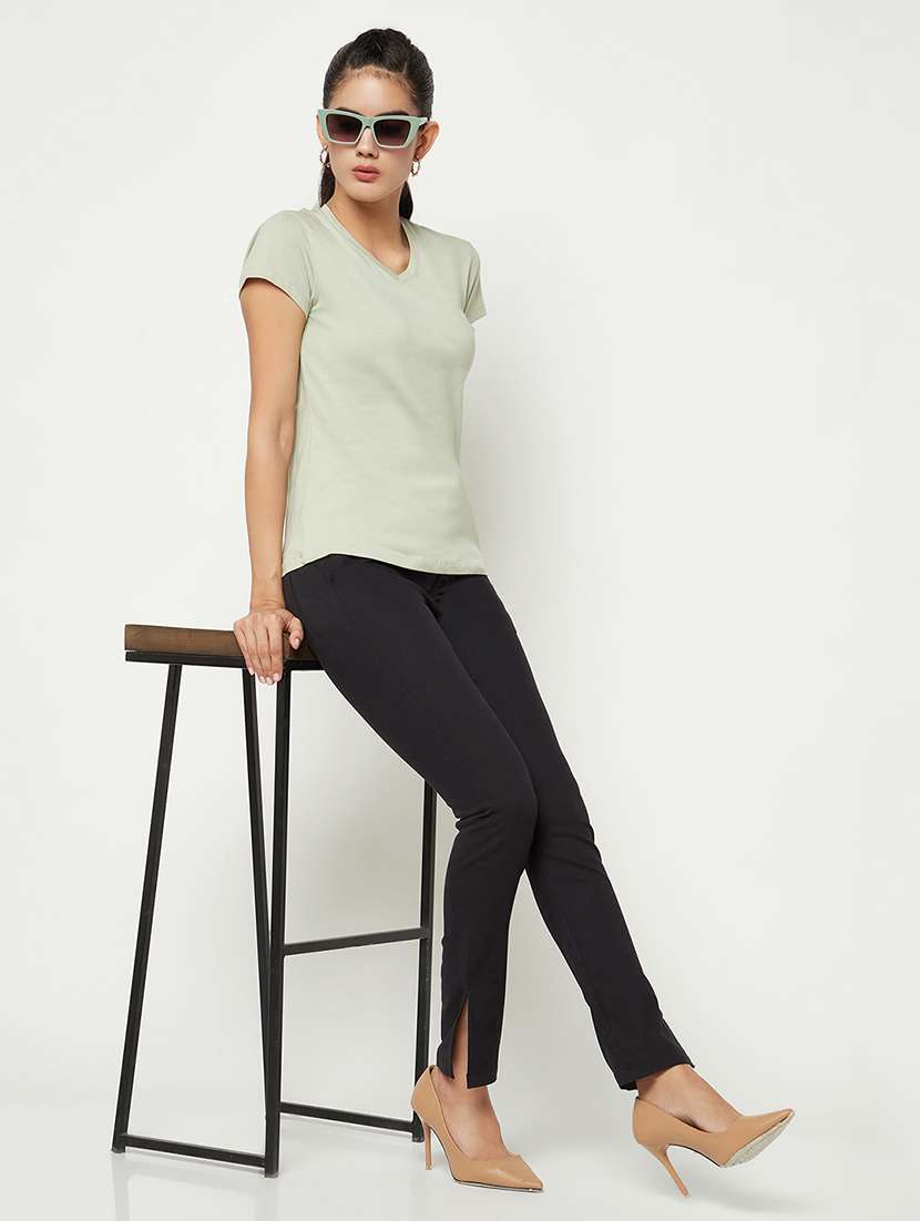 women solid mid rise bootcut trouser - 21986192 - Standard Image - 5