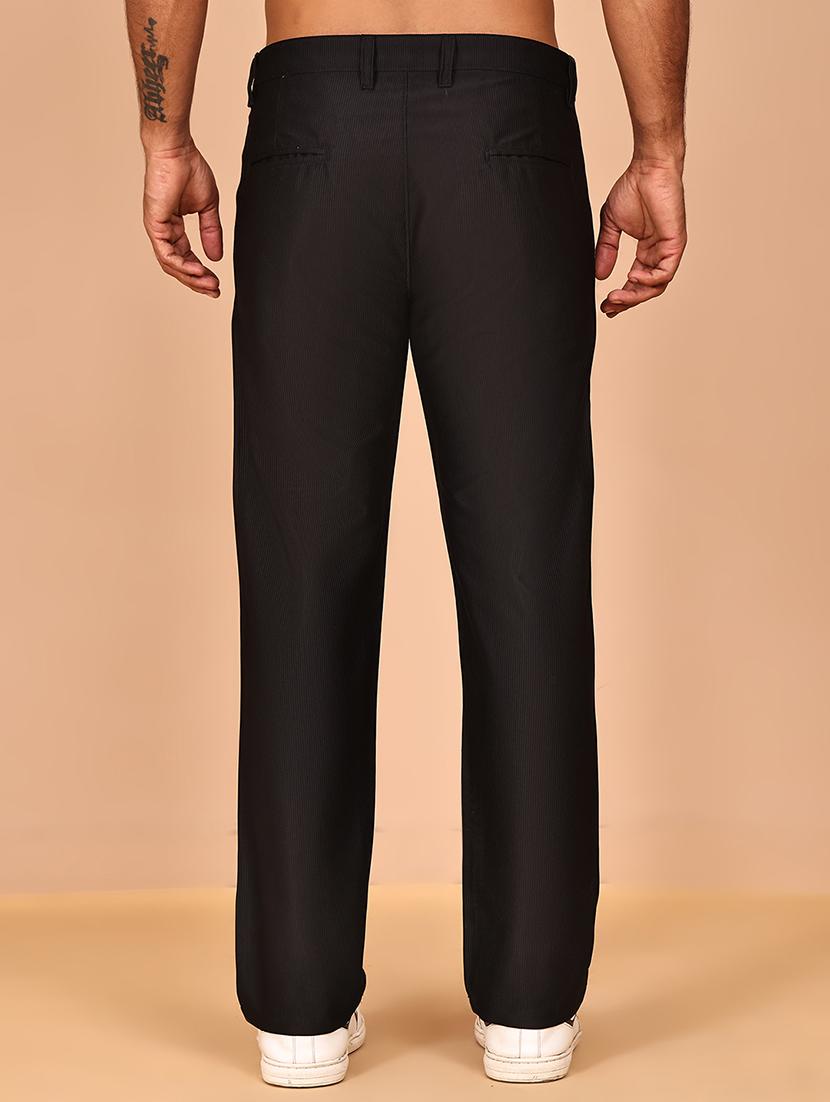 grey cotton flat front casual trousers - 21986193 - Standard Image - 3