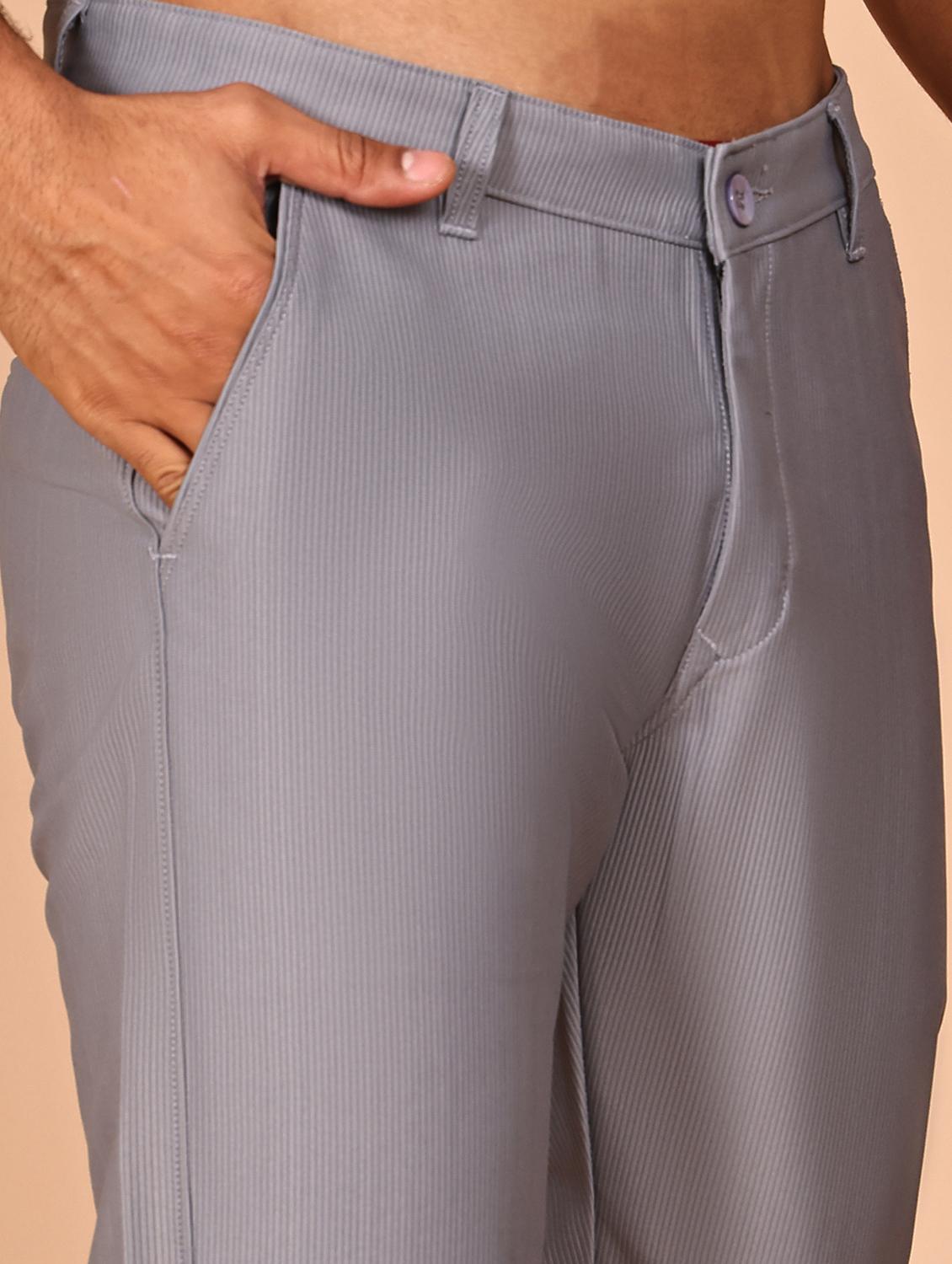 black cotton flat front casual trousers - 21986194 - Standard Image - 5