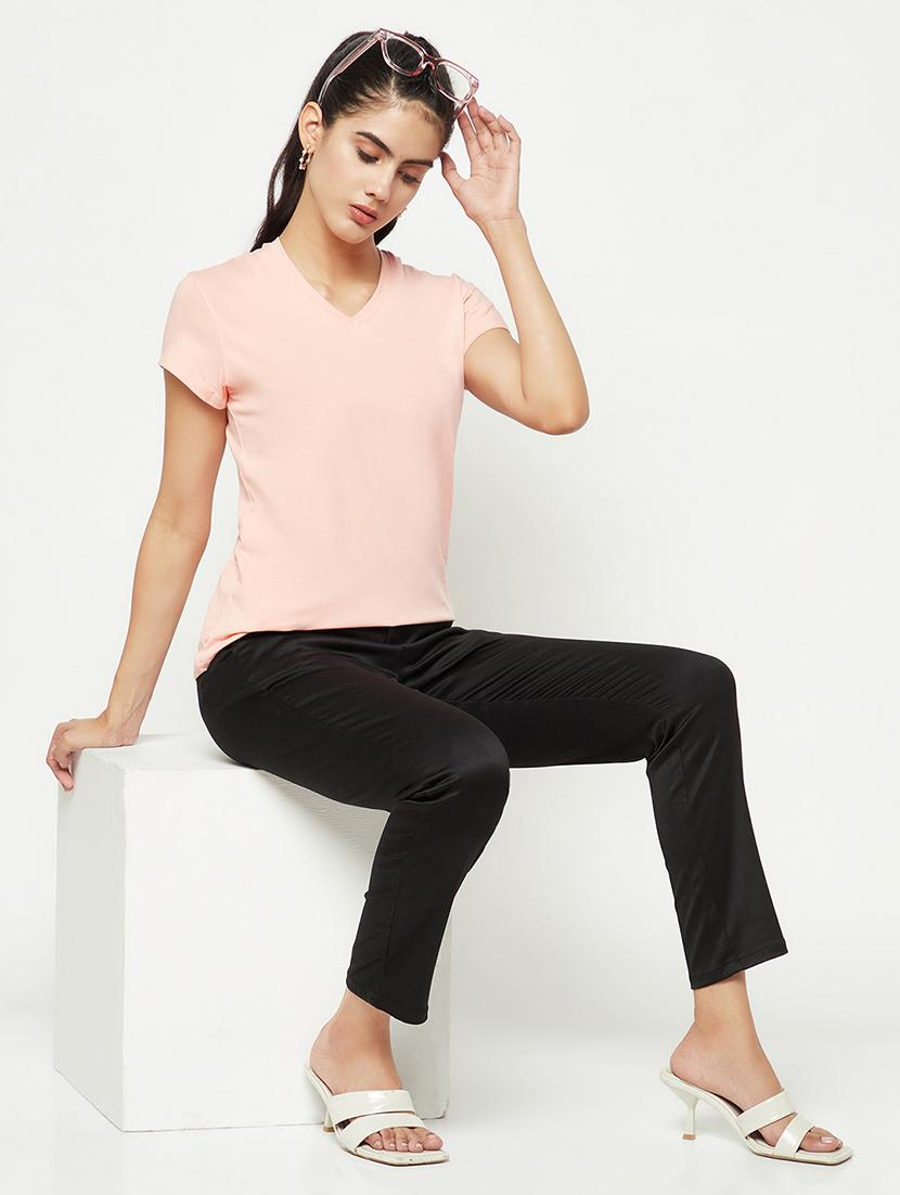 women solid short sleeve regular t-shirt - 21986198 - Standard Image - 5