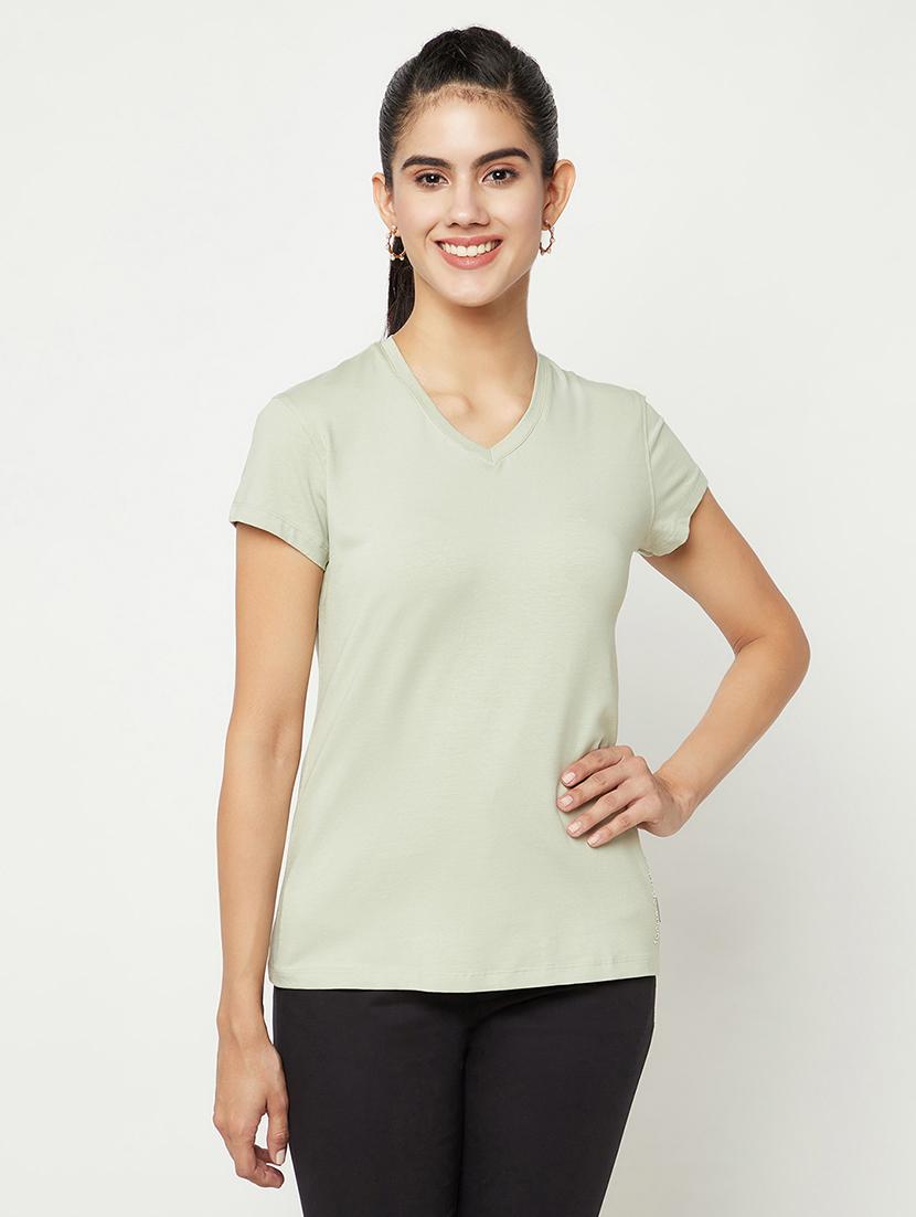 women solid short sleeve regular t-shirt