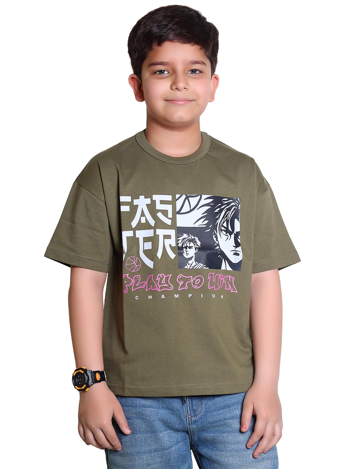 boys printed short sleeve loose fit t-shirt