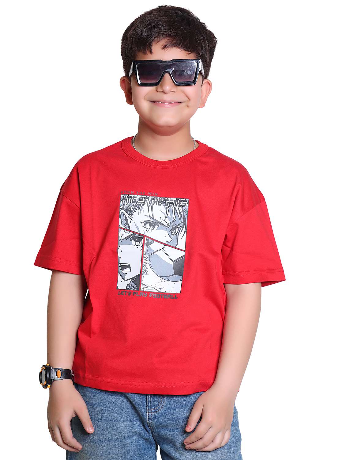 boys printed short sleeve loose fit t-shirt
