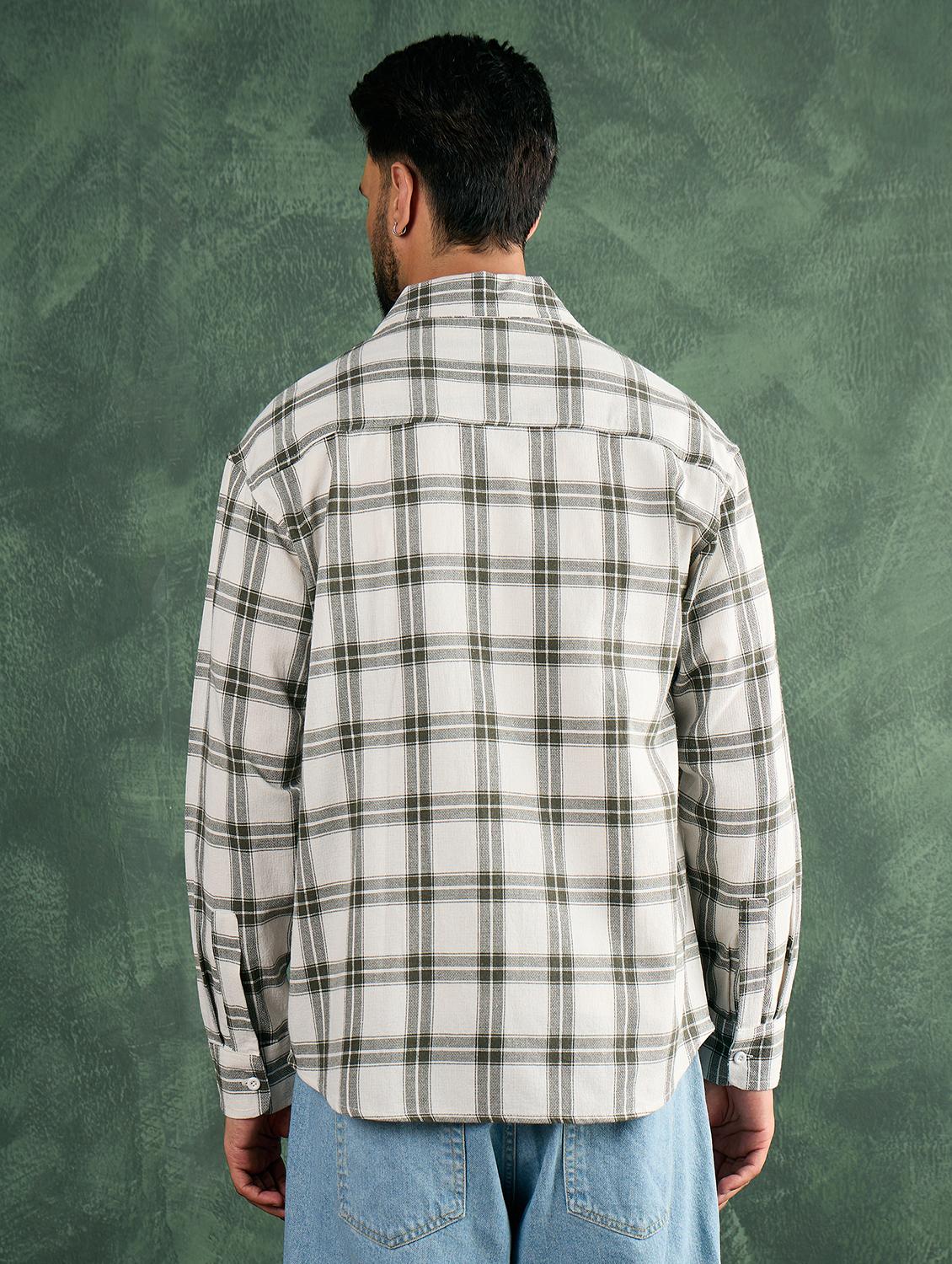 men checkered collared loose fit shirt - 21986235 - Standard Image - 3