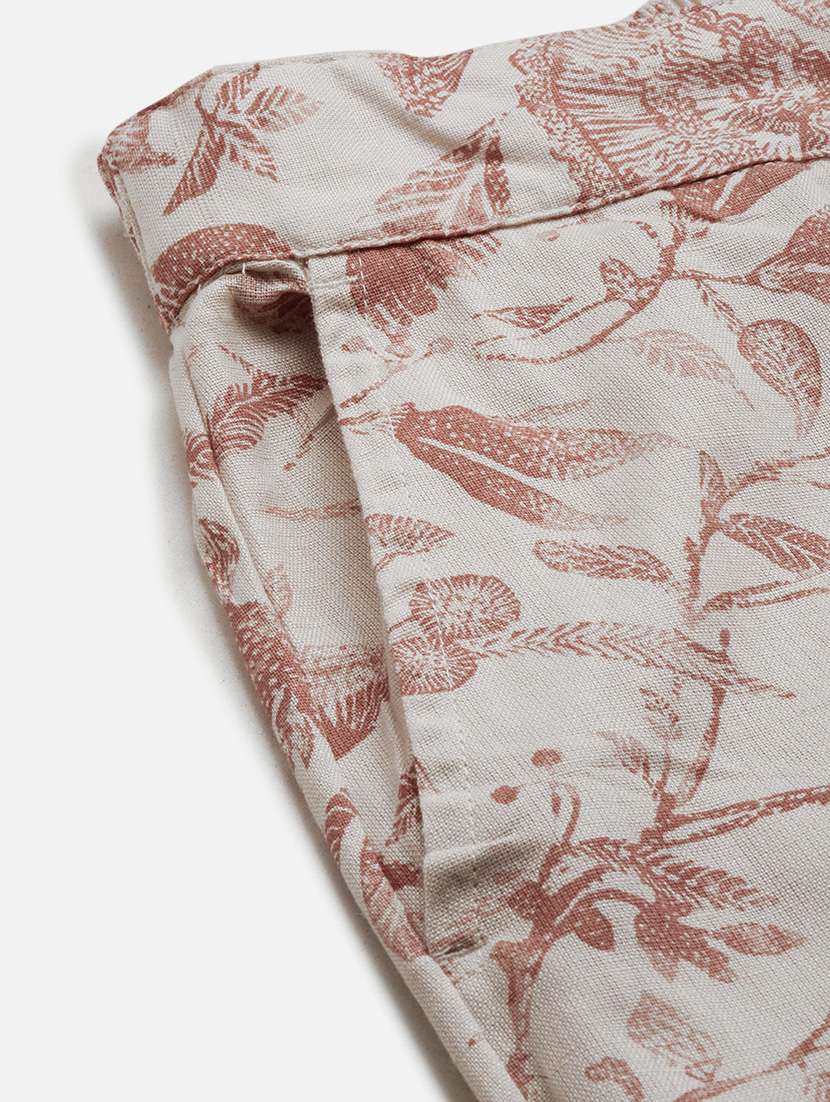 women white printed mid rise straight  trouser - 21986256 -  Standard Image - 3