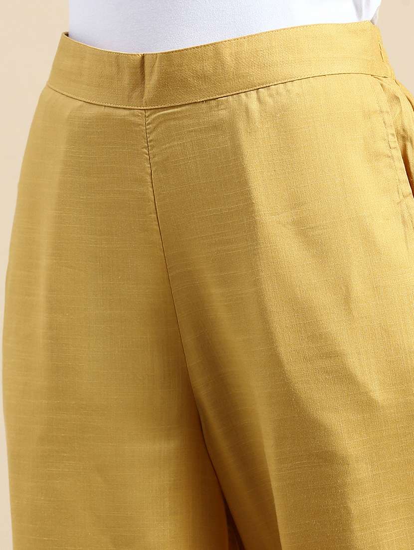 women solid mid rise straight palazzo - 21986257 -  Standard Image - 5