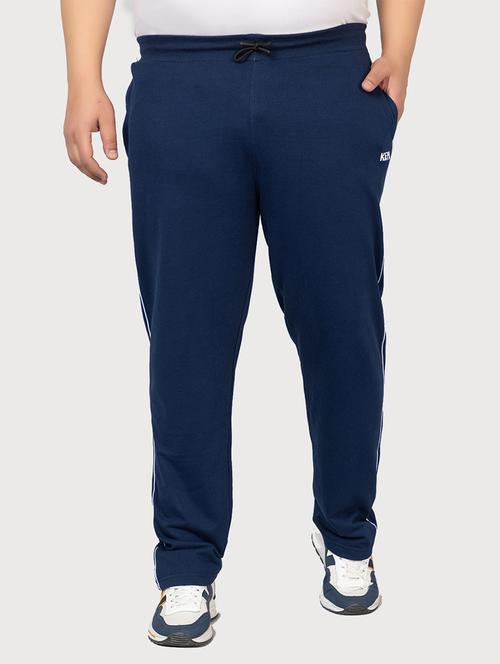 blue cotton full length track pant - 21986270 - Standard Image - 0