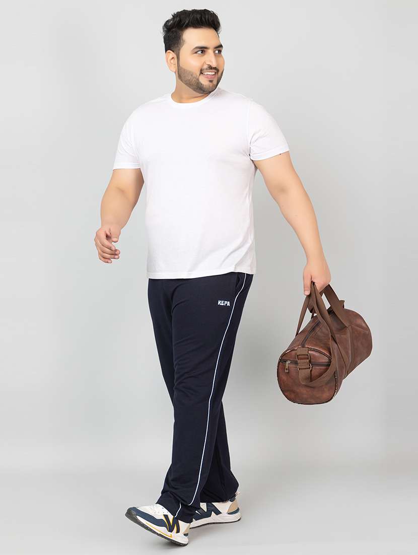 navy blue cotton  full length track pant - 21986273 -  Standard Image - 3