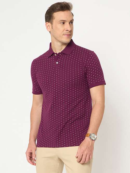 men printed short sleeve polo t-shirt - 21986274 - Standard Image - 0