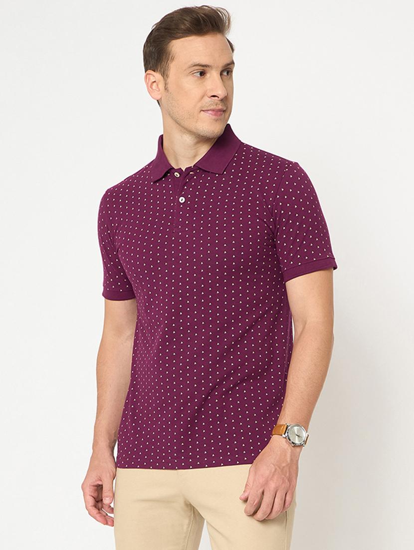 men printed short sleeve polo t-shirt - 21986274 - Zoom Image - 0